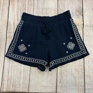 J crew gauze, elastic waist, pull on Embroidered Navy Women's Shorts